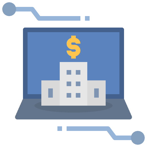 Digital digital storefront online banking icon