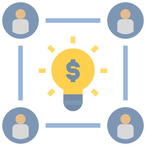 Teamwork business and finance idea value icon