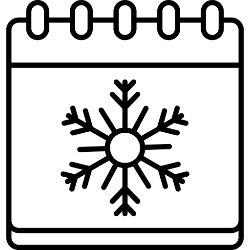 Calendar schedule time and date snow flake icon