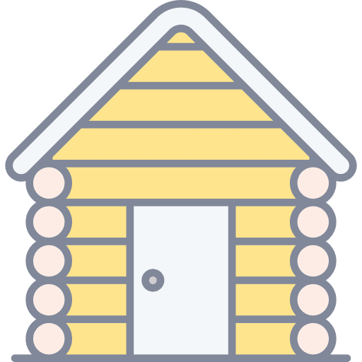 Wood cabin shelter lodge cottage icon
