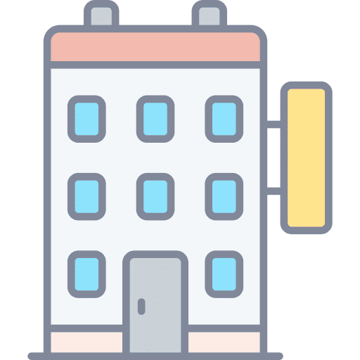 Hotel lodge accomodation building icon