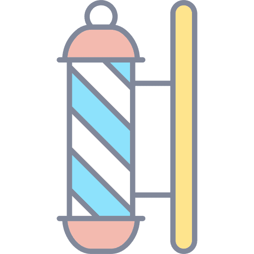 Barber pole sign barber shop grooming icon