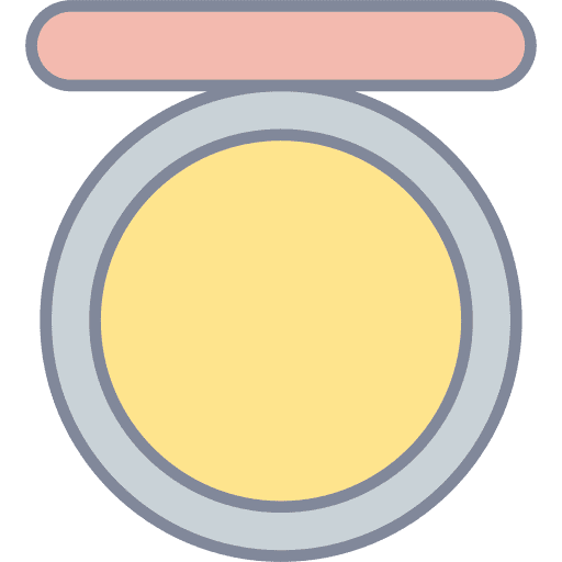 Powder compact beauty brush icon