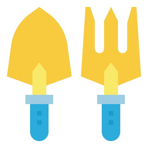 Gardening farming and gardening equipment rake icon