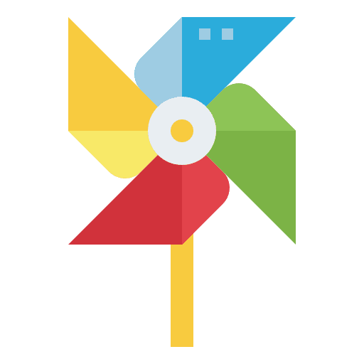 Windmill wind kid and baby spring icon Windmill wind kid and baby spring icon