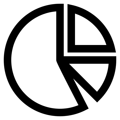 Pie chart statistics marketing diagram icon