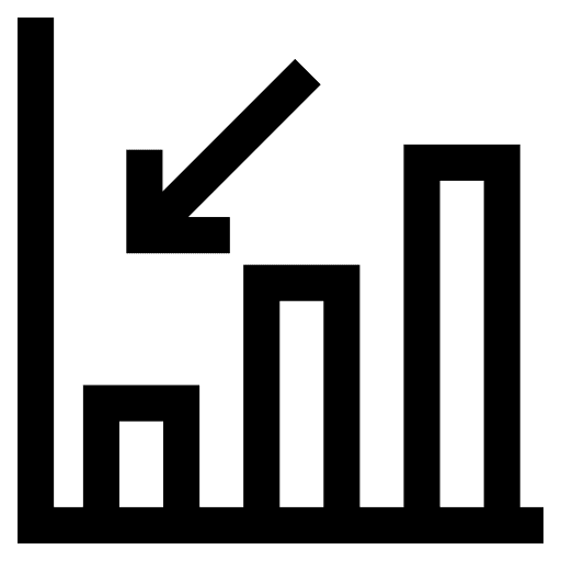 Bar graph business and finance falling bar graph icon Bar graph business and finance falling bar graph icon