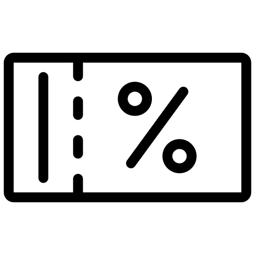 Coupon commerce and shopping market discount icon