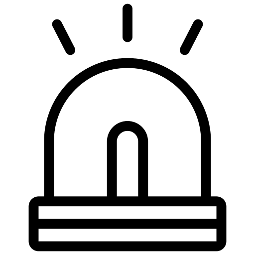 Warning bright night lamp icon