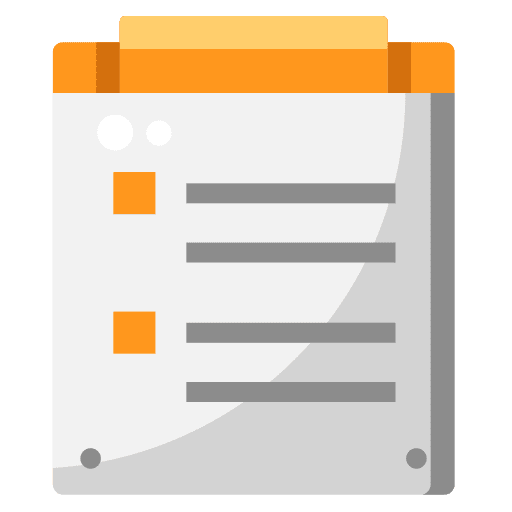List business files and folders clipboard icon