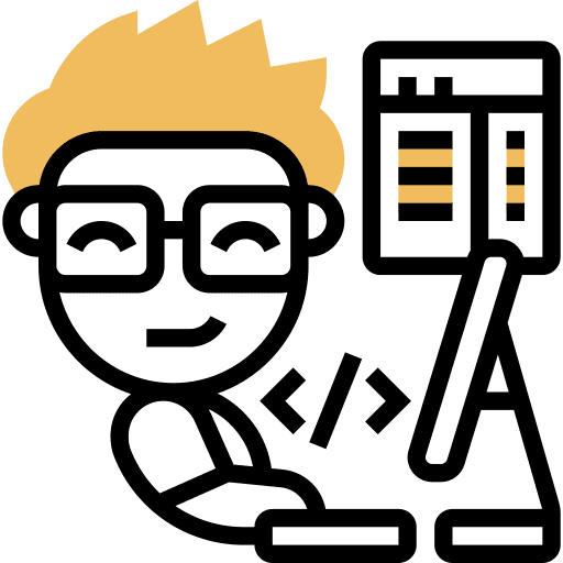 Programmer man web development user icon