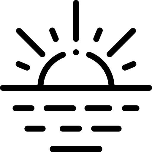 Sunrise sunset sun ocean icon