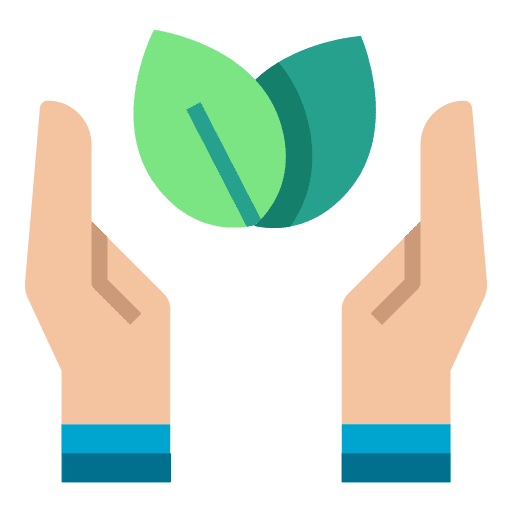 Eco hands and gestures save nature icon