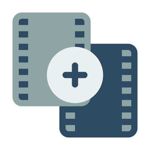 Merge video editing music and multimedia mix icon