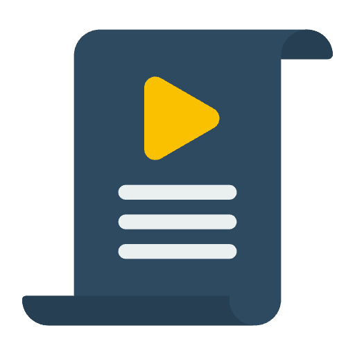 Script writting music and multimedia video production icon Script writting music and multimedia video production icon