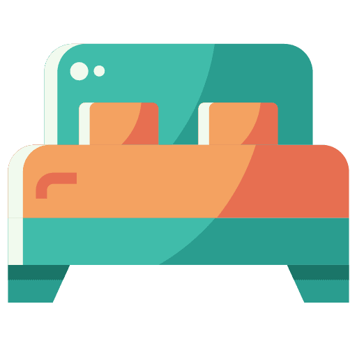 Double bed double bed furniture and household room icon