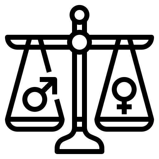 Gender equality legal scale rights icon