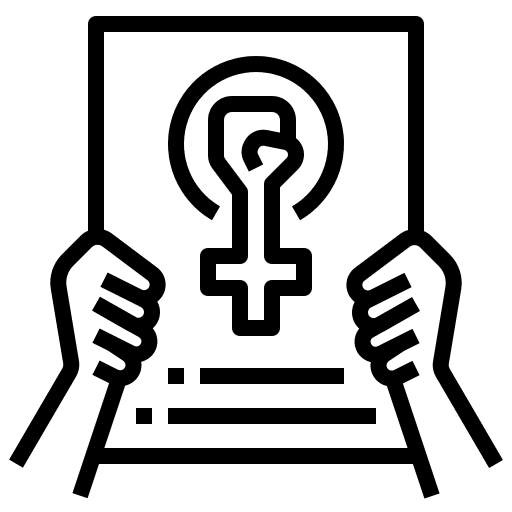 Feminist shapes and symbols womens day campaign icon