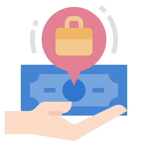Compensation salary hand employment icon Compensation salary hand employment icon