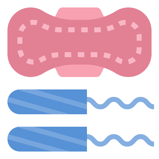 Sanitary napkin tampon woman menstruation icon