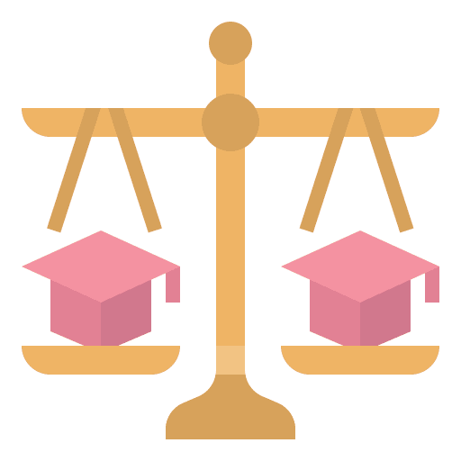 Education equality university justice icon Education equality university justice icon