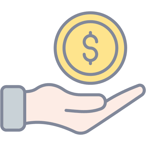 Alms business and finance coins almsgiving icon