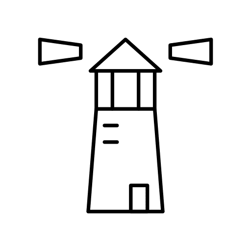 Lighthouse building light tower icon