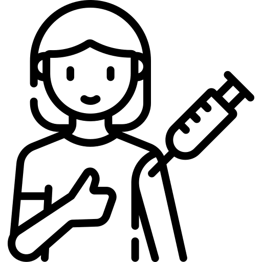 Vaccination syringe arm people icon