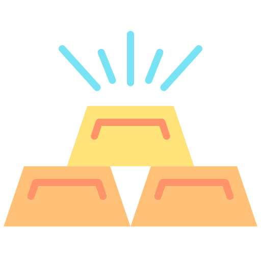Gold ingot assets gold bars treasure icon Gold ingot assets gold bars treasure icon