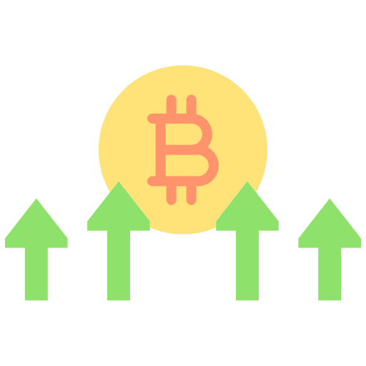 Increase arrows up digital currency benefit icon Increase arrows up digital currency benefit icon