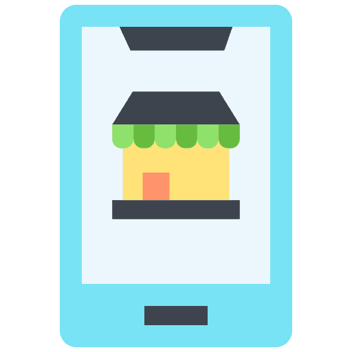 Online shop app smartphone commerce and shopping icon Online shop app smartphone commerce and shopping icon