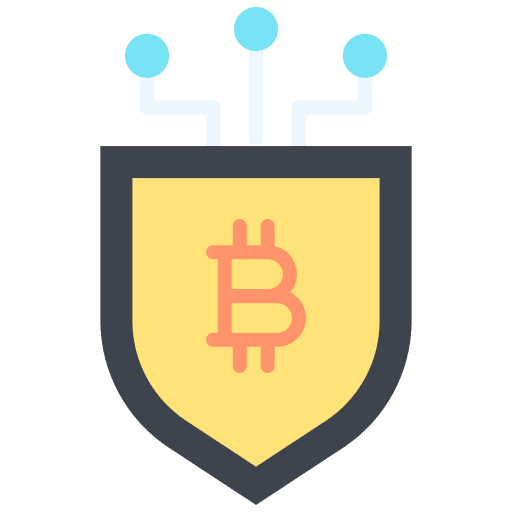 Shield defense bitcoin shield icon Shield defense bitcoin shield icon