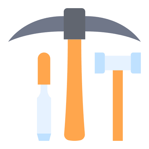 Construction tools chisel construction and tools hammer icon Construction tools chisel construction and tools hammer icon