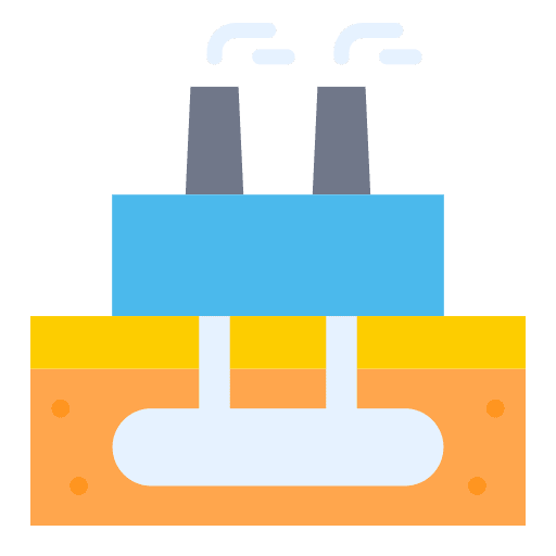Geothermal power plant industry factory icon Geothermal power plant industry factory icon