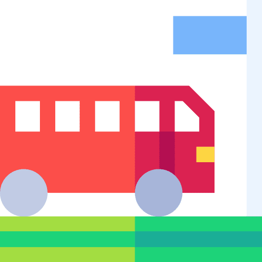 Bus stop buildings station travel icon