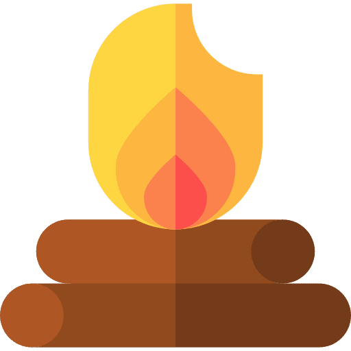 Fire wood warm campfire icon