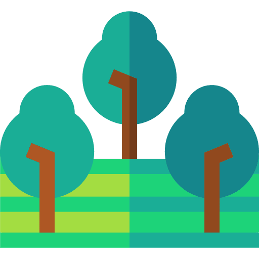 Park nature trees architecture and city icon Park nature trees architecture and city icon
