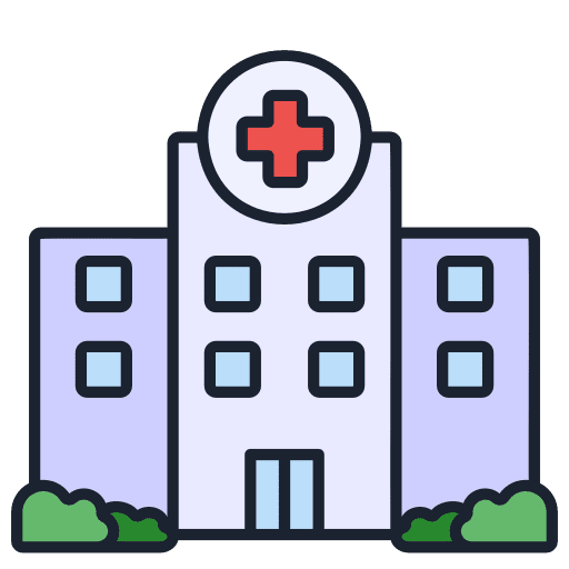Hospital hospitalization healthcare and medical hospital icon