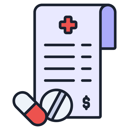 Invoice business and finance health receipt icon
