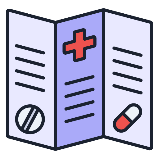 Leaflet healthcare and medical patient information icon