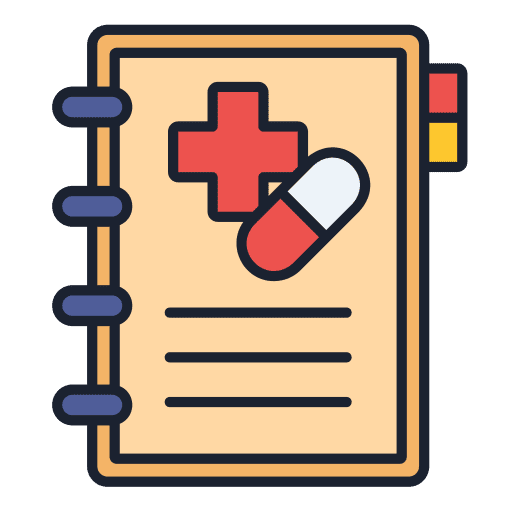 Book stack of books health pharmacy icon
