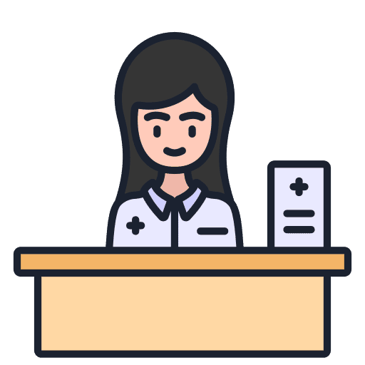 Counter pharmacist hospital medicine icon Counter pharmacist hospital medicine icon