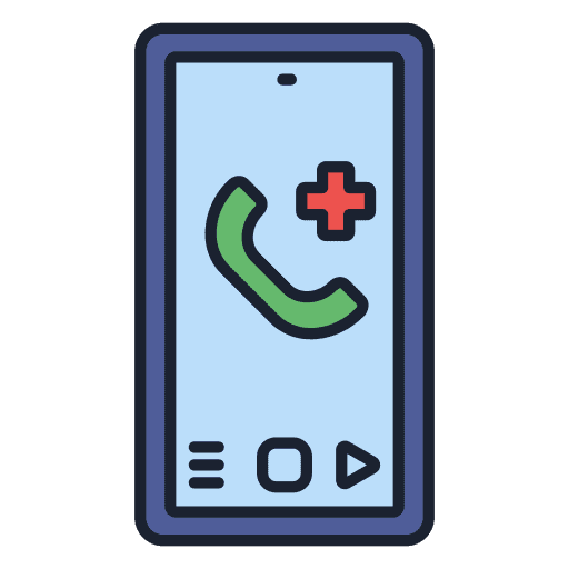 Emergency call phone conversation phone set icon Emergency call phone conversation phone set icon