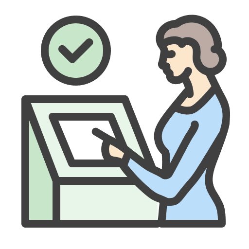 Atm woman business and finance terminal icon