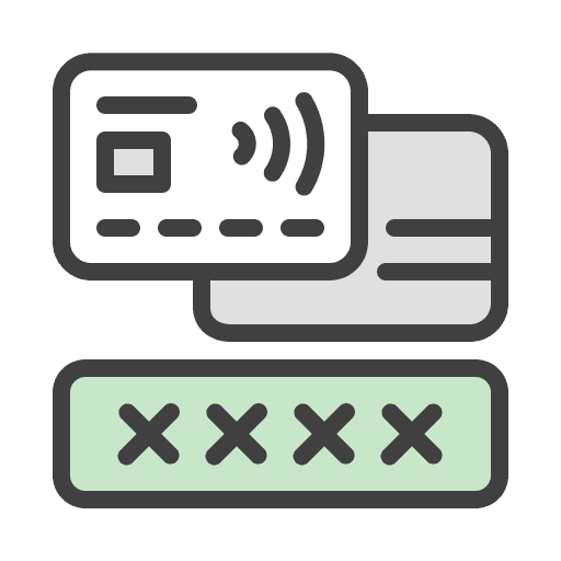 Card security code password commerce and shopping online payment icon