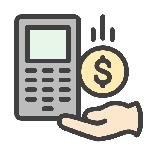 Cashback many dollar hand icon
