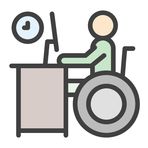 Disabled person digital remote wheelchair icon