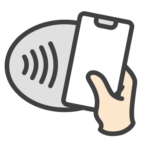Mobile pay contactless commerce and shopping nfc icon