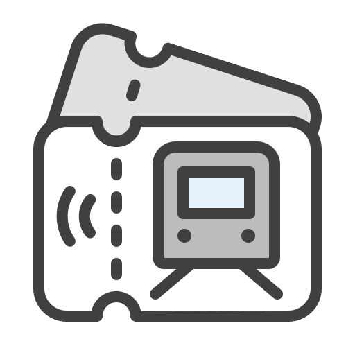 Ticket train fare payment icon