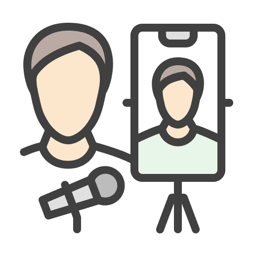 Vlogger tiktok live broadcast communications icon